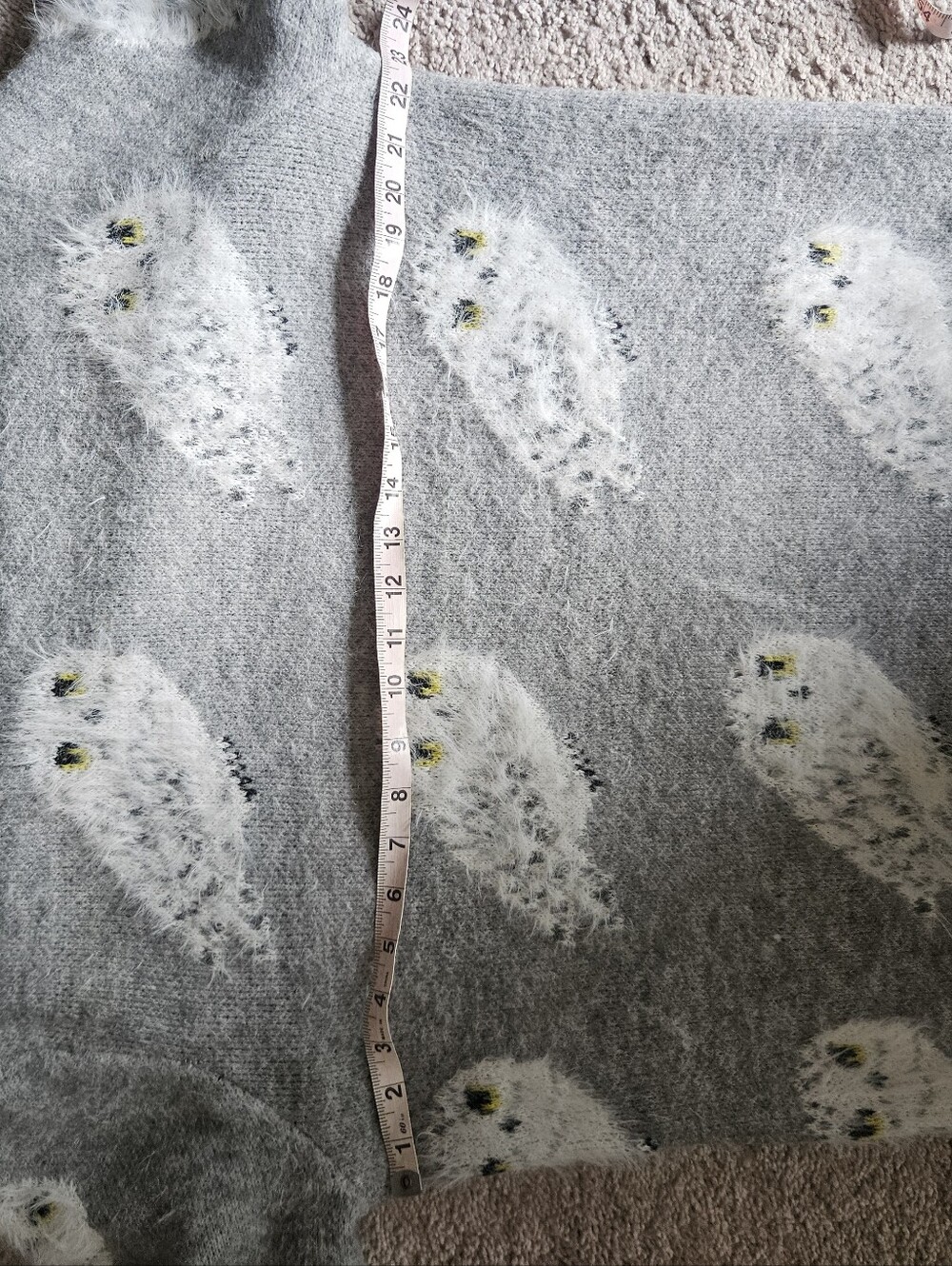 Harry Potter Hedwig Owl Crewneck Sweater Gray Medium - Picture 6 of 7